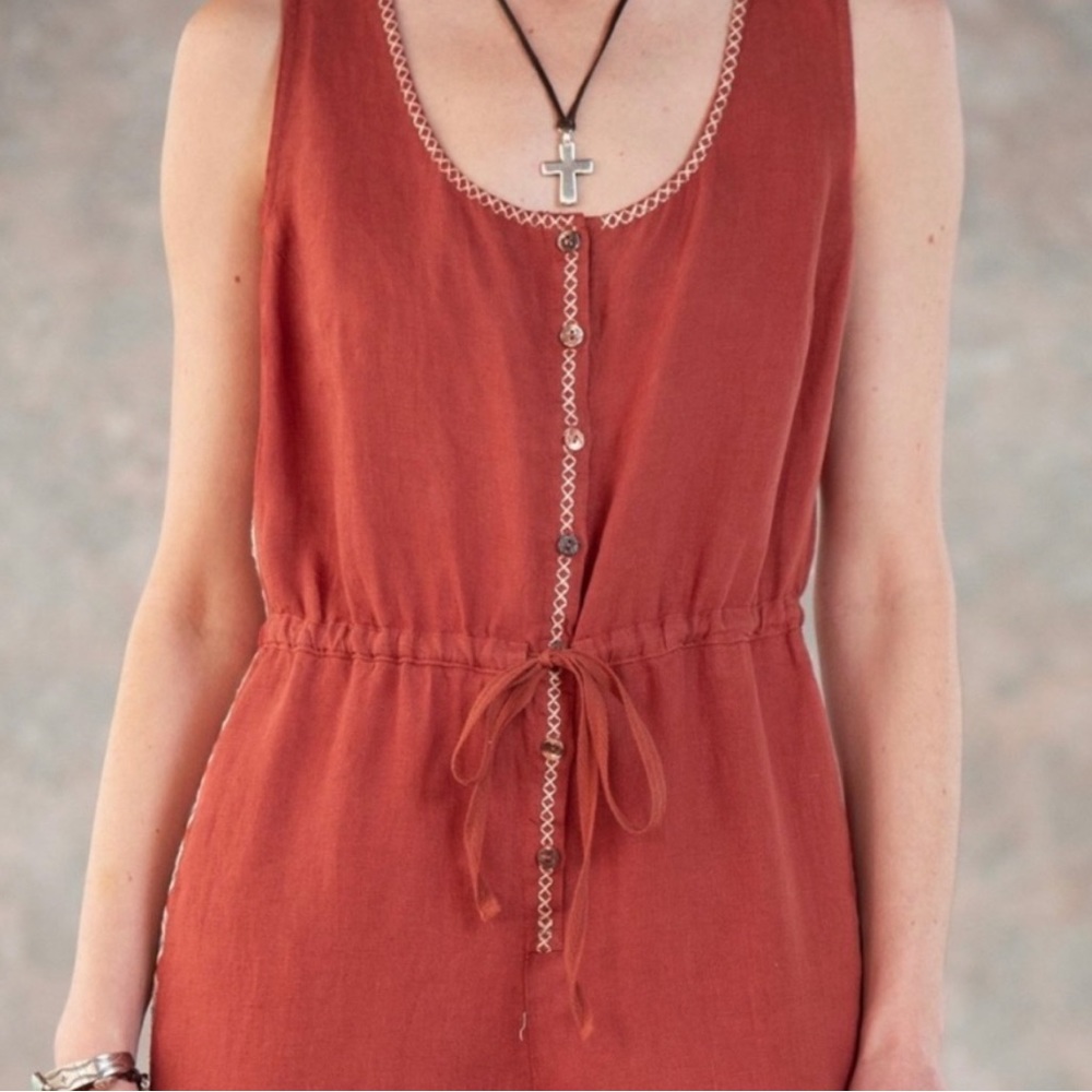 Johnny Was “Elia Linen Tie Jumpsuit”. New with tags! - Picture 4 of 8